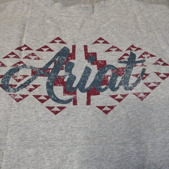 Ariat REAL Oversized Graphic Shirt Womens Size XXL Gray Aztec Western - Picture 7 of 13